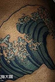 waist water wave tattoo pattern