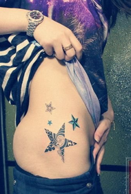 fashion beauty waist star Totem tattoo