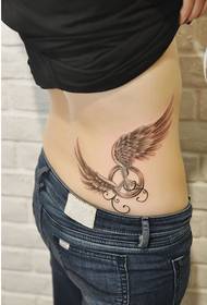 mode-vroulike middellyf mooi engelvlerke tatoeëerpatroonfoto