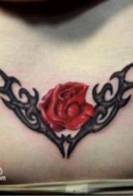 zlo i pozitivno utjelovljenje ruža tetovaža uzorak