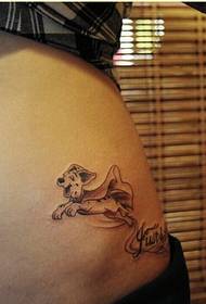 side waist personalized fashion small flying dog tattoo pattern to enjoy the picture