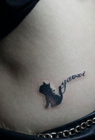 meninas cintura moda gato tatuagem imagem