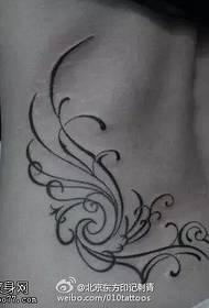 Klassinen perinteinen prickly Rattan -tatuointikuvio 70015 - mustekukkaperhonen tatuointikuvio