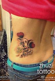 waist point thorn rose cow tattoo pattern