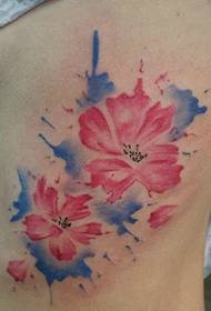 suitable for girls' side waist flower tattoo pattern
