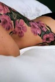cintura bela flor tatuagem padrão