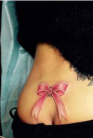 female hip only beautiful bow Tattoo