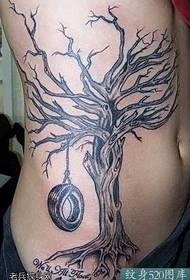 Waist Dead Tree and Tire Tattoo Pattern