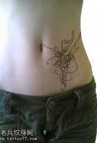 waist line girl tattoo pattern