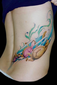 djevojka struka slatka kornjača tetovaža uzorak