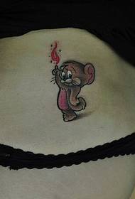 beauty waist can be seen with a little mouse tattoo pattern picture