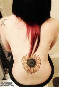 ຮູບແບບ tattoo sunflower waist