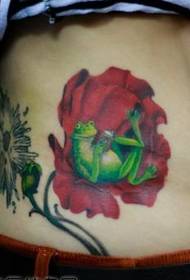 obraz tatuażu w pełnym kolorze różanej żaby