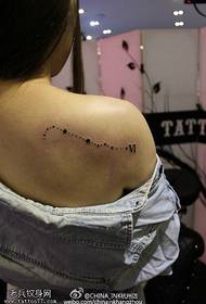 shoulder fresh dot with small star tattoo pattern