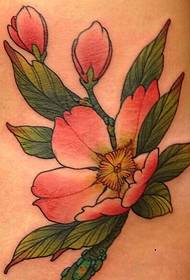 side waist beautiful beautiful flower tattoo