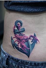 waist color scorpion iron anchor tattoo pattern picture