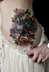 струк креативни узорак тетоважа ружа за очи