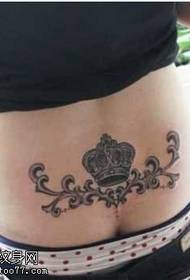 waist Crown and vine flower tattoo pattern