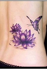 szépség derék gyönyörűen szép pillangó lótusz tetoválás
