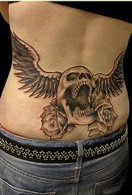 fashion waist personality wings skull tattoo pattern picture