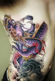 side waist color dragon tattoo Also very domineering