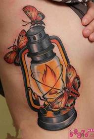 Personality waist fashion creative retro good-looking oil lamp tattoo picture