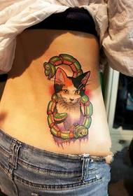 Cute Comet and Toy Snake Side Waist Tattoo Picture
