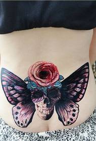 moda femení cintura a la cintura papallona crani tatuatge imatge