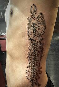 bočný pás veľký kvetina telo anglické tetovanie obrázok