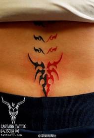 Liemens raudonos juodos spalvos „Totem“ tatuiruotės raštas