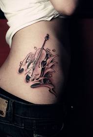 padrão de tatuagem de violoncelo invencível requintado