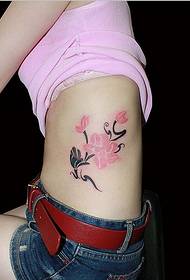 fashion women's waist beautiful and beautiful flower tattoo picture picture