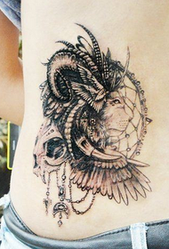 waist antelope lion dream catcher tattoo picture