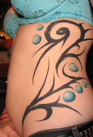 Blue Bubbles and Black Branches Tattoos