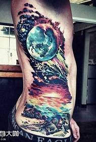 Patrón de tatuaje de planeta cósmico