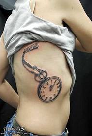 waist clock tattoo pattern