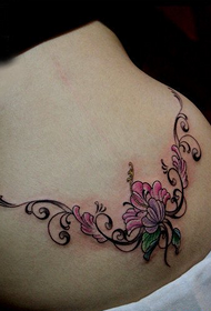 waist flower vine tattoo