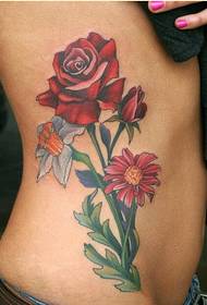 fashion women's side waist nice-looking rose tattoo picture picture