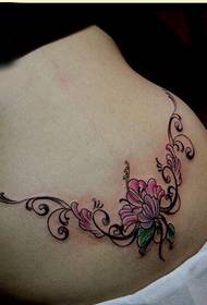 prekrasni struk lijepa lijepa cvjetna loza tetovaža uzorak slika