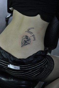 lepotni pas trendi trendovski črno siv diamantni vzorec tatoo