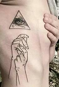 Kunstnerisk linje tatovering billede af taljen