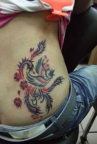 color phoenix totem tattoo on the waist