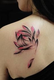 classic beautiful lotus tattoo