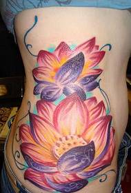 belleza cintura súper grande hermosa loto tatuaje patrón imagen