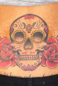 i-back waist skull tattoo Pattern