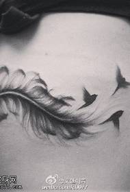 Ink free fall feather tattoo pattern