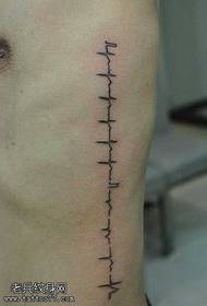 middellyf EKG tattoo patroon