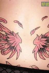back waist butterfly pattern tattoo picture composed of petals