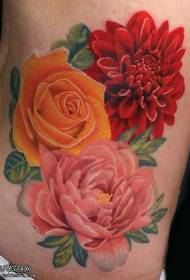 waist beautiful flower tattoo pattern