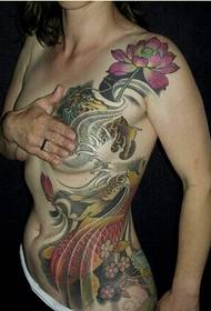 personality Fashion beauty sexy waist squid tattoo pattern picture